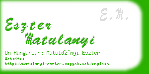 eszter matulanyi business card